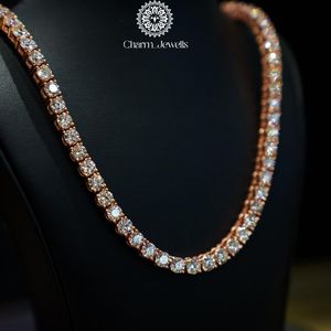Charm Jewells Men's Unisex 14K Gold Plated Moissanite <b>Statement</b> <b>Necklace</b> Brilliant Cut Claw Setting IGI Certified Hip Hop Style - Product Image 5