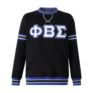 Sudadera de Cuello Redondo Negra de Chenilla Phi Beta Sigma para Hombre, Ajuste Cómodo, Tela Premium, Ropa Casual de Fraternidad Griega - Product Image 2