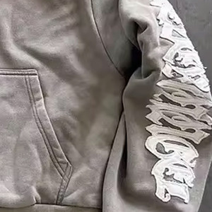 Ensemble survêtement gris à capuche pour femme, manches longues, fermeture éclair frontale, imprimé lettres, coupe ample, streetwear, automne, décontracté, sweat-shirt et pantalon - Product Image 3