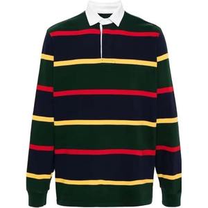 2026 Excellent Quality Men's Slim Fit <b>Stripped</b> Polo Shirts Custom Embroidery Logo Full Sleeve Long Sleeve Men's Wear Polo Shirts - Product Image 1