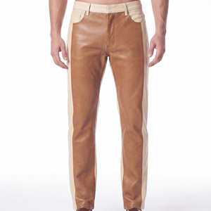 Pantalon en cuir pour homme OEM, pantalon en cuir ajusté de qualité supérieure pour homme, vente en gros de pantalons en cuir véritable, fabricant de pantalons en cuir véritable pour homme - Product Image 6