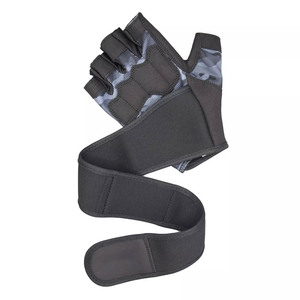 Gants de musculation robustes en néoprène camouflage respirant avec bandes de compression étendues pour les poignets – Entraînement de force professionnel - Product Image 2