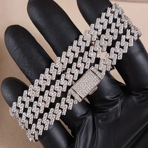 Cadena Cubana de Moissanita Personalizada de Fábrica, Collar Hip Hop de Plata Esterlina 925 con Diamantes Engastados para Suministro Mayorista de Joyería - Product Image 2