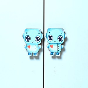 Nouvelle Arrivée Poignées de Tiroir pour Enfants en Bois d'Acacia Forme Robot, Poignées Décoratives de Haute Qualité pour Meubles en Bois - Product Image 1