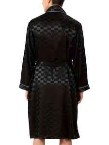 Robe de chambre en satin pour homme, collection été 2026 – Peignoir de luxe en soie pour spa, manches longues, tenue de soirée, avec personnalisation - Product Image 2