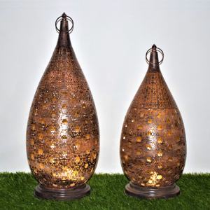 โถแก้วพร้อมไฟตั้งโต๊ะโคมไฟโลหะ LED เชิงเทียนที่มีเอกลักษณ์โคมไฟตกแต่งคริสต์มาส - Product Image 2