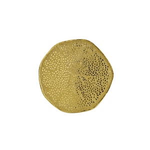 Mesa tapizada de lujo Saleem International 2026 con base decorativa de hoja de ginkgo en metal dorado para entrada o dormitorio - Product Image 5