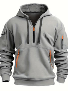 Autumn winter men's leisure sports multi-zip arm pocket hoodie <b>jumper</b> hoodie - Product Image 2