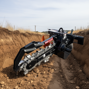 New Premier T125 Excavator Trencher <b>Attachment</b> 2025 Black USA for Utility Drainage & <b>Cable</b> Trenching - Product Image 3