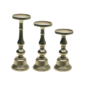 Venta al por mayor de portavelas de metal con acabado dorado para decoración del hogar, portavelas de aluminio fundido, hecho a mano y personalizado. - Product Image 4