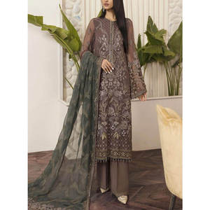 Ensemble Sharara long évasé pour femme 2026, tenue de soirée, broderie en chiffon ornée de strass, robe de mariée pakistanaise, créateur de luxe, pour occasions formelles - Product Image 2