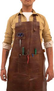 Professional Leather <b>Apron</b> For Cooking /BBQ /Barbers /Butchers /Bartender /Chefs And Grilling Wholesale Price Leather <b>Work</b> <b>Apron</b> - Product Image 2
