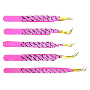 Ensemble de pinces professionnelles 5 pièces pour l'extension des cils et du volume Outils de beauté en acier conçus pour l'impression des cils - Product Image 1