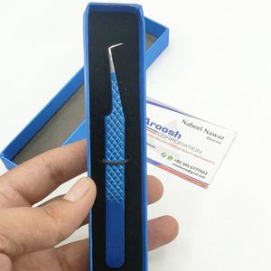 Pinzas para pestañas de 90 grados de acero inoxidable profesionales al por mayor agarre de Diamante Azul de alta calidad puntiagudo sostenible - Product Image 2