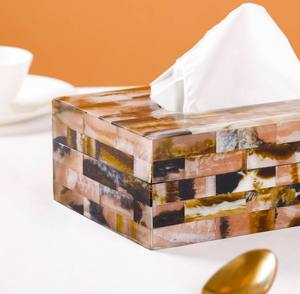 Boîte à mouchoirs décorative en résine artisanale de luxe, couvre-boîte à mouchoirs pour salon, bureau, hôtel, décoration de la maison - Product Image 4