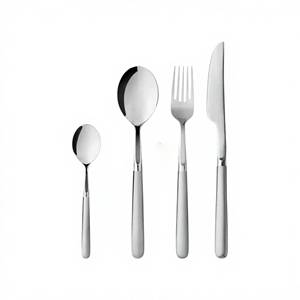 Juego de cubiertos de acero inoxidable con acabado espejo, diseño minimalista, resistente al óxido, cuchillos, tenedores y cucharas para bodas, cenas en casa. - Product Image 1