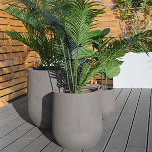 Ensemble de 3 jardinières d'extérieur en faux ciment avec trous de drainage inclus pour l'affichage de fleurs - Product Image 3