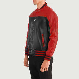 Custom Varsity Jacket High Quality Letterman Jacket Wool Body Leather Sleeves Ribbed Cuffs Casual Street Style - Product Image 3