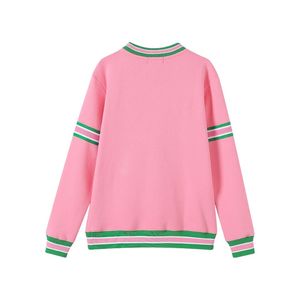 Sudadera AKA Chenille Crest, Color Rosa Verde, Unisex, Cuello Redondo, Estilo Casual, Forro Polar Cálido, Ropa de Moda de Inspiración Griega - Product Image 4