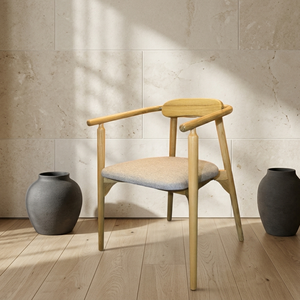 Fauteuil de salle à manger moderne en bois Evander avec dossier et assise rembourrés au design ergonomique - pour la maison, le bureau et l'appartement - Product Image 4