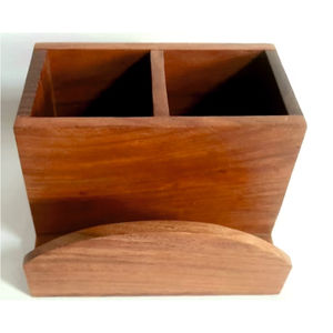 Modern Wood Utensil <b>Caddy</b> <b>Table</b> Countertop Cutlery Spoon Holder Multi Compartment Flatware Organizer Box for Home Dining <b>Caddy</b> - Product Image 3