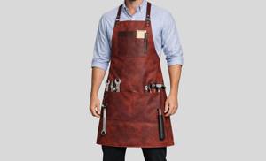 Heavy Duty Leather Tool Apron Protection Smell Proof for Jewelry Making <b>Bench</b> Work Professional Crafting Gear Fine Pockets - Product Image 2