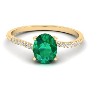 REYES Custom 925 Sterling <b>Silver</b> Moissanite Engagement <b>Rings</b> Luxurious Oval Cut 1.25 Carat <b>Emerald</b> Gemstone Wedding Jewelry - Product Image 6