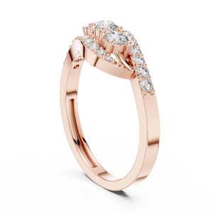 Elegante Anillo de Cóctel Art Deco Moderno con Moissanita, Diseño Único con Pavé, Pieza de Moda de Lujo para Mujer, Acero Inoxidable Dorado - Product Image 2