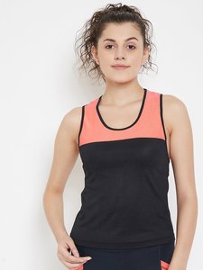 Débardeur de sport color block pour femme, col rond, séchage rapide, tricoté, idéal pour la gym - Product Image 1