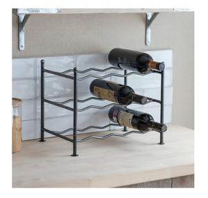 Porte-bouteilles autoportant en aluminium argenté, produit très demandé, avec support décoratif pour bouteilles, finition polie brillante - Product Image 2