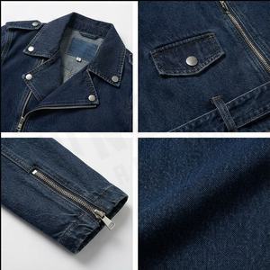 แจ็กเก็ตยีนส์มีซิปหลายแบบสำหรับผู้ชายกางเกงยีนส์คนขับรถบรรทุกแบบมีลายพื้นมีโลโก้ด้านหน้า - Product Image 4