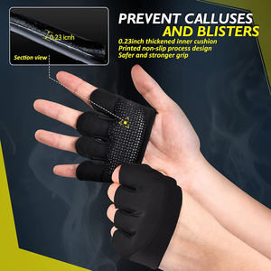 Guantes de medio dedo al por mayor, los más vendidos, de material duradero, para levantamiento de pesas, marca privada, para uso en gimnasios, guantes de fitness sin dedos. - Product Image 4