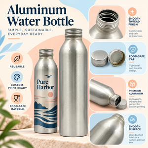 Botella de Agua Reutilizable de Aluminio con Tapa de Rosca, Lista para Impresión Personalizada, Envase Ligero para Bebidas, Precio de Fábrica - Product Image 1