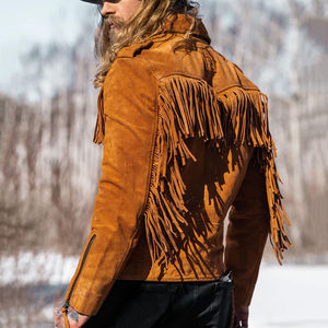 Chaudes tendances : Chaussons unisexe en cuir de vachette et toile non tissée, style cowboy avec franges et pompons, écologiques et imperméables pour l'hiver - Product Image 5