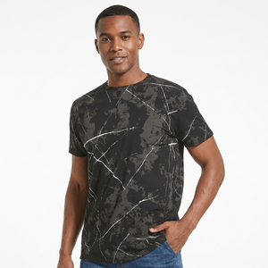 Men's Black Camouflage Print Short Sleeve T-<b>Shirt</b> With Wing Logo Regular Fit Casual O-Neck Breathable Knitted <b>Polyester</b> - Product Image 6