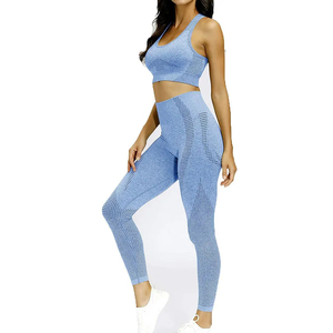 2026 New Design Lightweight <b>Women's</b> Yoga Set Breathable Solid Pattern Halter V-neck Polyamide/Elastane Anti-static 2-Piece - Product Image 2