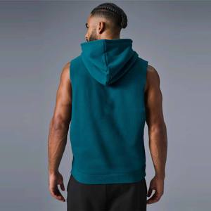 <b>Sleeveless</b> Cotton/Polyester Digital Printing Plain Logo Custom Gym Zipper Waterproof Windproof Men's Summer <b>Hoodie</b> Soft - Product Image 3