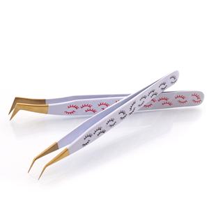 Vente en gros de pince à cils en acier inoxydable de la meilleure qualité pince à épiler d'extension de cils enduits de papier beauté pointue en vrac faux cils - Product Image 4