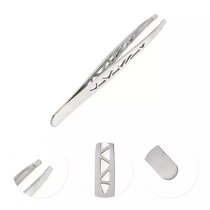 Pinzas para Cejas con Diseño Geométrico Personalizado, Acero Inoxidable Mate, Punta Inclinada de Precisión Profesional, Pinzas de Belleza de Marca Privada - Product Image 5