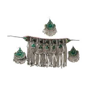 Special Afghan Women's Jewelry <b>Set</b> <b>Crystal</b> Rhinestone Trendy Dangling Ornaments Stainless Steel Craftsmanship for Party Islamic - Product Image 1