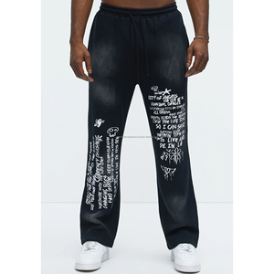 กางเกงขายาวทรงตรงเอวกลางผ้าสเวตแพนท์พิมพ์ลายสกรีนสไตล์ซันเฟดสำหรับผู้ชายรุ่นใหม่ขายดี ออกแบบเองได้ เป็นมิตรกับสิ่งแวดล้อม - Product Image 6