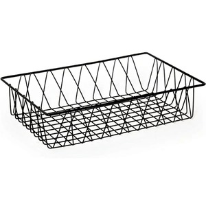 Space Saving Rectangle Metal Iron Wall Hanging <b>Basket</b> Black Organizer <b>for</b> <b>Flowers</b> Plants Home Sundries Kitchen Bathroom Storage - Product Image 3