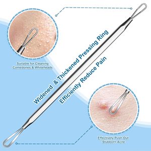 11cm High Carbon Steel Face Comedone <b>Extractor</b> <b>Tool</b> | Professional Double-Ended Acne & <b>Blackhead</b> Remover - Product Image 3