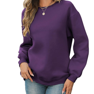 Sweat-shirt décontracté de haute qualité pour femmes, logo brodé personnalisé universel, sweat-shirt à col rond surdimensionné, prix abordable - Product Image 5