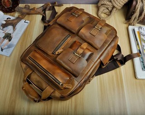 Heritage Leather Laptop <b>Backpack</b> <b>Waterproof</b> Anti-Theft Vintage Rucksack Genuine Leather Travel LBP-0339 - Product Image 5