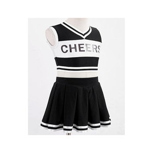 Uniforme de pom-pom girl pour femmes, vente en gros, logo personnalisé par sublimation, tissu polyester, haut dos nageur, jupe trapèze, costume d'équipe scolaire - Product Image 5