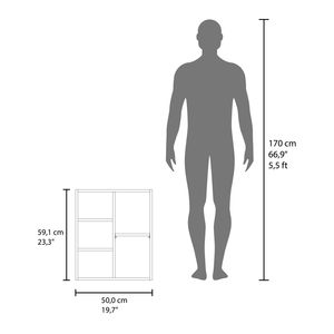 Armadietto da bagno a parete bianco Quintana con una porta e quattro scomparti aperti, mensole per il bagno - Product Image 6