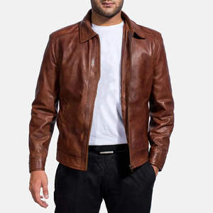 Chaqueta de Cuero Transpirable de Última Moda y Buena Calidad para Hombre, Chaqueta de Motociclista de Cuero Genuino Hecha a Medida para Hombre, Venta al Por Mayor - Product Image 4