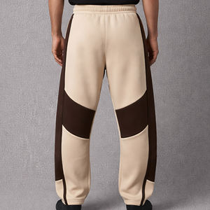 กางเกงขายาวทรงตรงผ้าฝ้าย 100% หนานุ่ม สีสันตัดต่อ ขอบขาจั๊มพ์ ทรงขากว้าง กำลังขายดี - Product Image 4