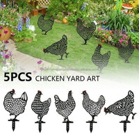 Grand signe de poulet en métal, décoration de jardin animal, cour, ferme, piquets de poulet, cour de poulet